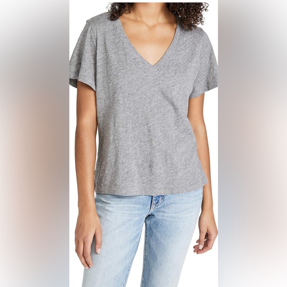 Madewell Whisper Cotton Gray V-Neck T-Shirt – Women’s Medium